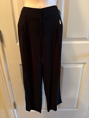 Michael Kors Black Wide-Leg capri Dress Pants